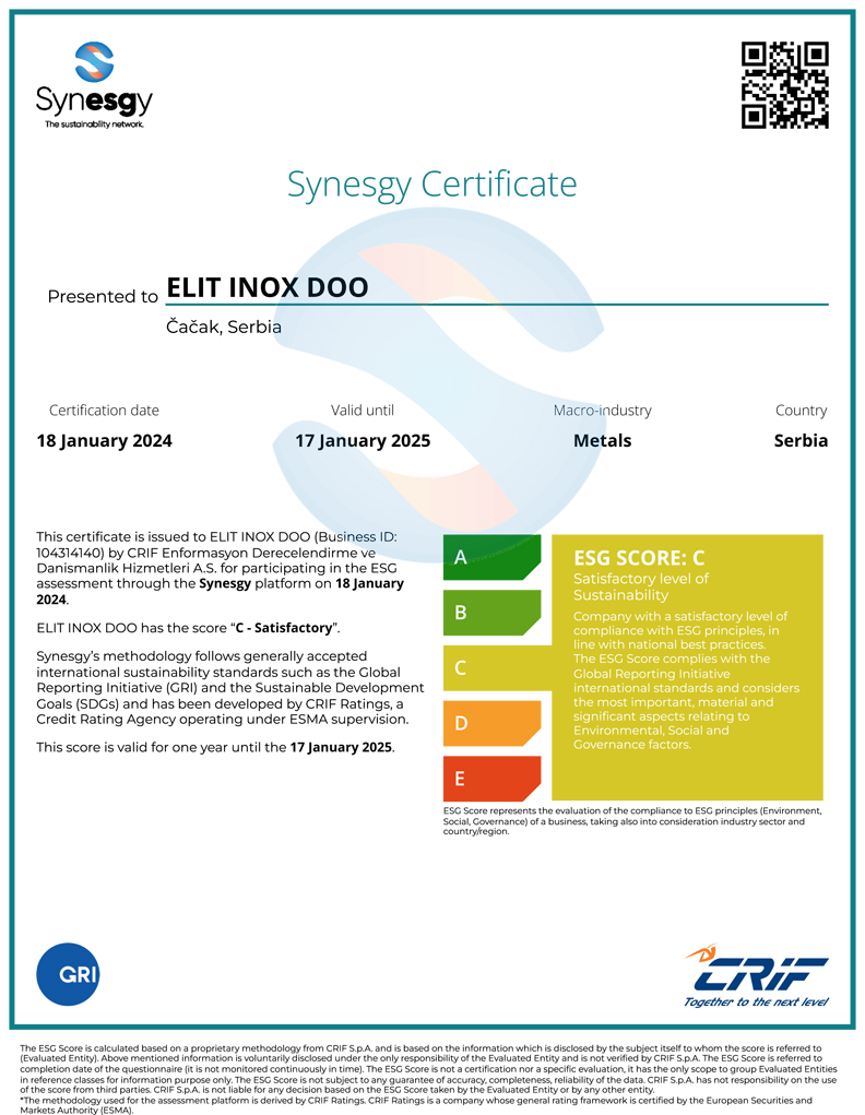 Synesgy certificate